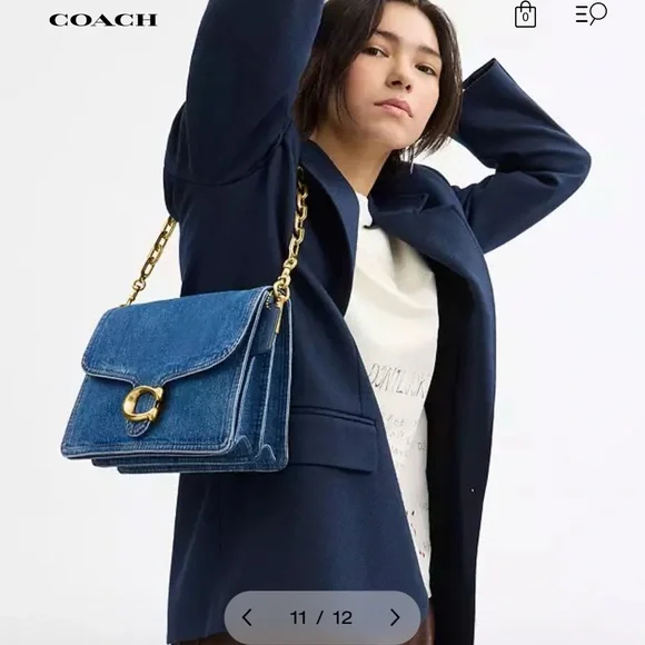 Coach Tabby 30 Denim Crossbody Bag with Gold Chain - Picture 5 of 5